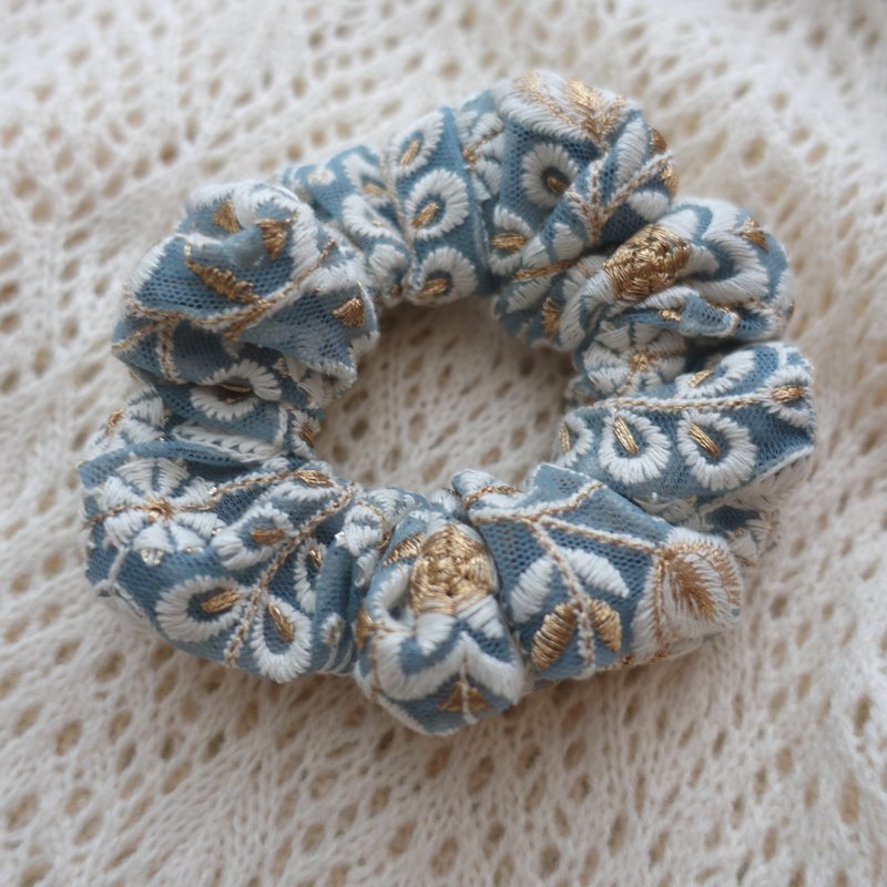 刺繡髮圈 - 髮夾/髮圈 - 棉．麻 粉紅色