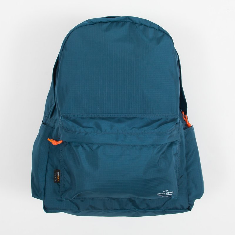 【ad-lib】Nylon Backpack - Green//Black (BA148) - กระเป๋าเป้สะพายหลัง - ผ้าฝ้าย/ผ้าลินิน สีน้ำเงิน