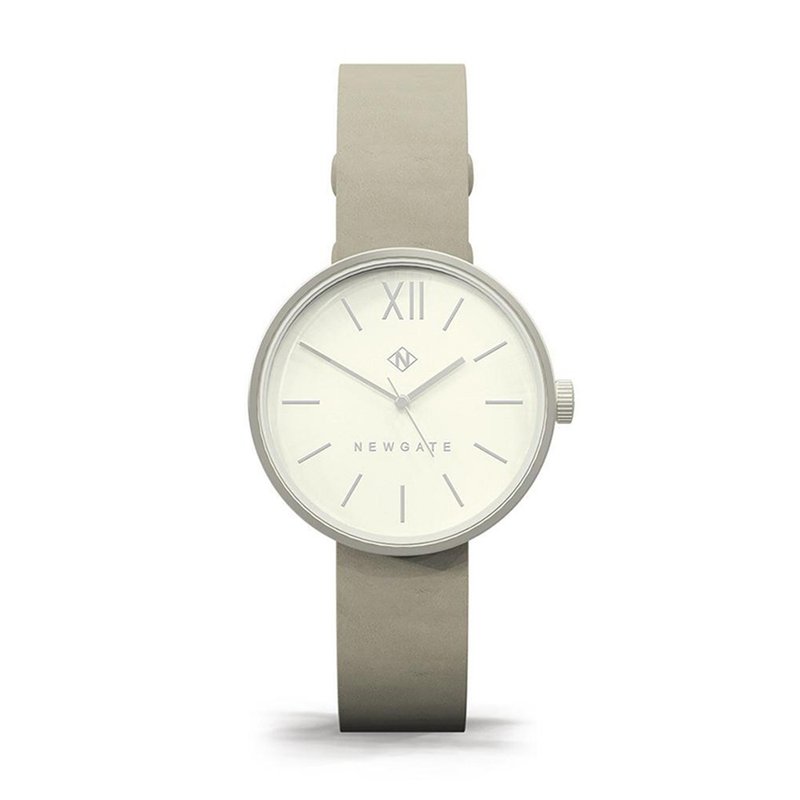 THE ATOM - LADIES SILVER LEATHER STRAP WATCH - นาฬิกาผู้หญิง - วัสดุอื่นๆ สีเทา