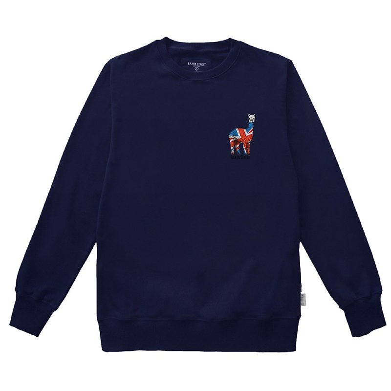British Fashion Brand -Baker Street- British Alpaca Printed Sweatshirt - Unisex Hoodies & T-Shirts - Cotton & Hemp Gray