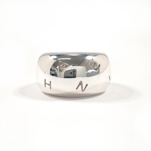 井伊シャネル ロゴ ナロー リング シルバー 925 13号 箱付 日本直送 中古美品】13号 シャネル CHANEL リング・指輪 ロゴ