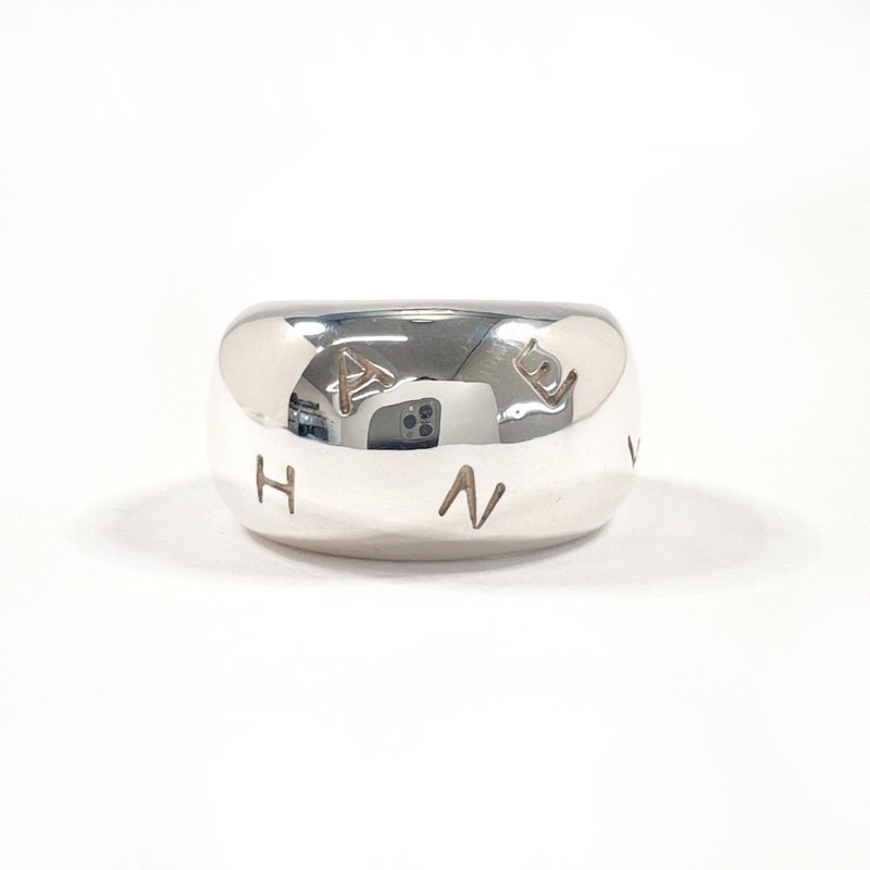 【日本直送 中古美品】13号 シャネル CHANEL リング・指輪 ロゴ ワイド アルファベット ヴィンテージ シルバー925 - 戒指 - 純銀 銀色