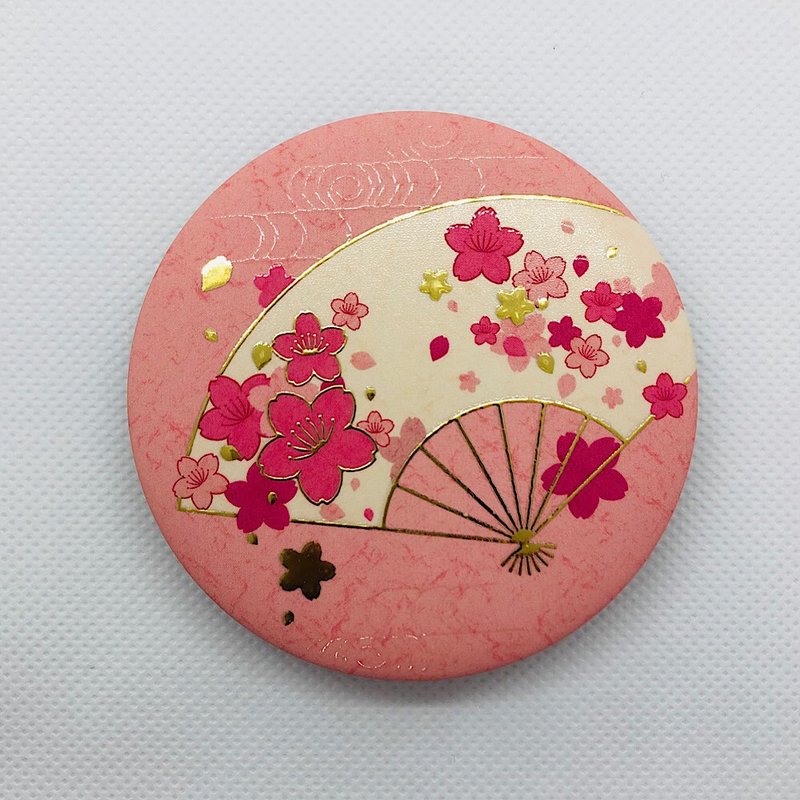 四季花金彩手鏡　桜 - 彩妝刷具/鏡子/梳子 - 玻璃 藍色
