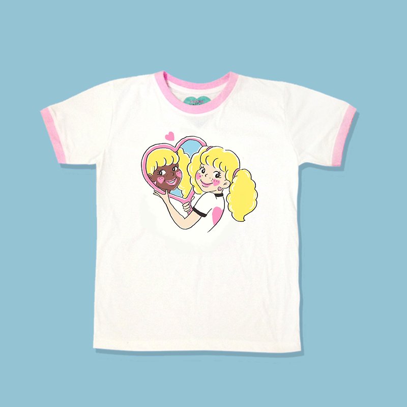 Mirror Mirror T-shirt - T 恤 - 其他材質 粉紅色