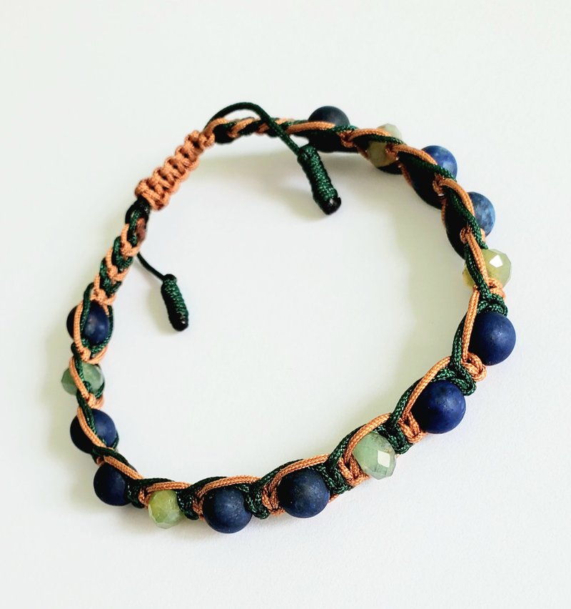 手編天然綠瑪瑙蘇納石手繩 - 手鍊/手環 - 寶石 