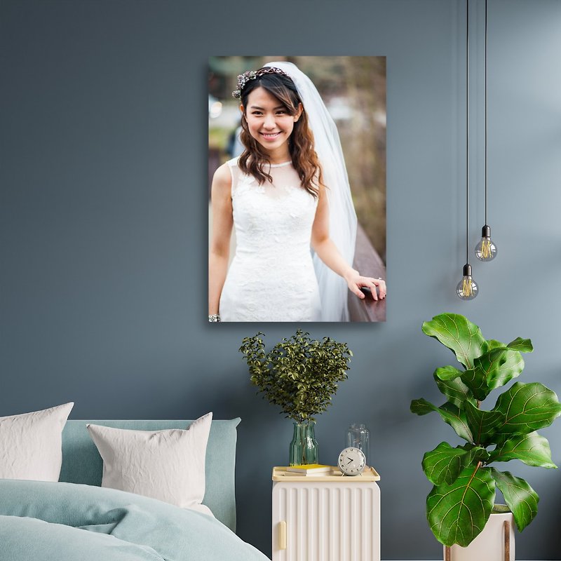 アートジークレーフレームレス絵画結婚式の写真24/30インチ - フォトフレーム - 木製 多色