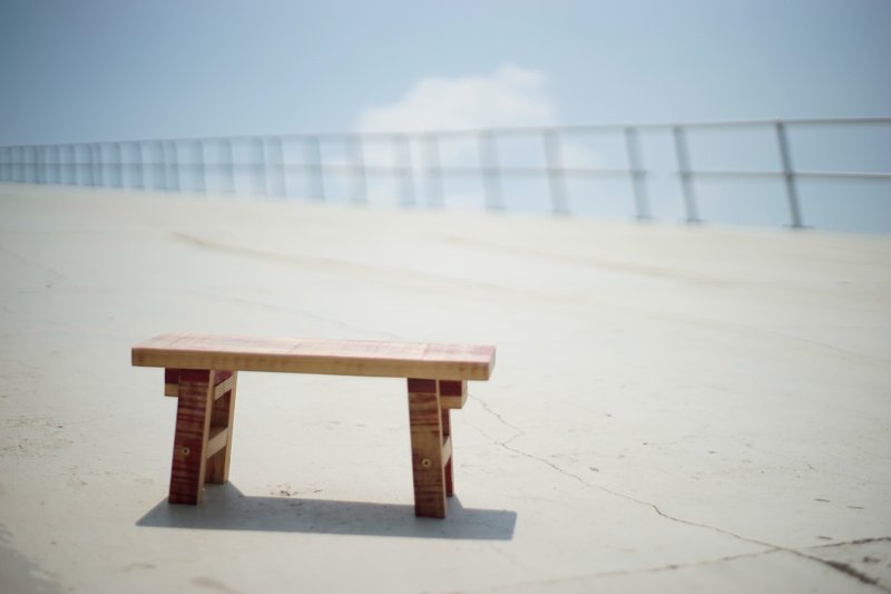 Vintage handmade stool - red (nature color) - เฟอร์นิเจอร์อื่น ๆ - ไม้ สีแดง