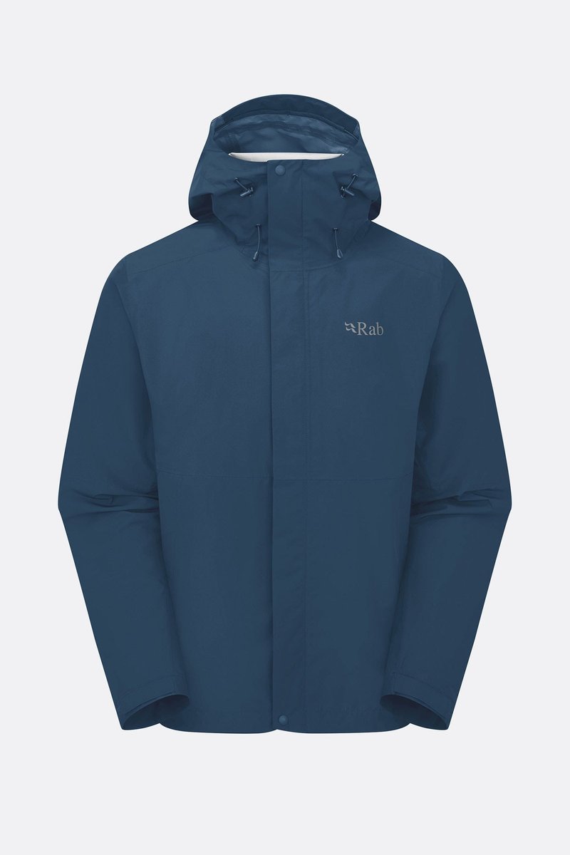 【Rab】Men's Downpour Waterproof Jacket 輕量防風防水連帽外套 - 運動上衣/排汗衫 - 聚酯纖維 藍色