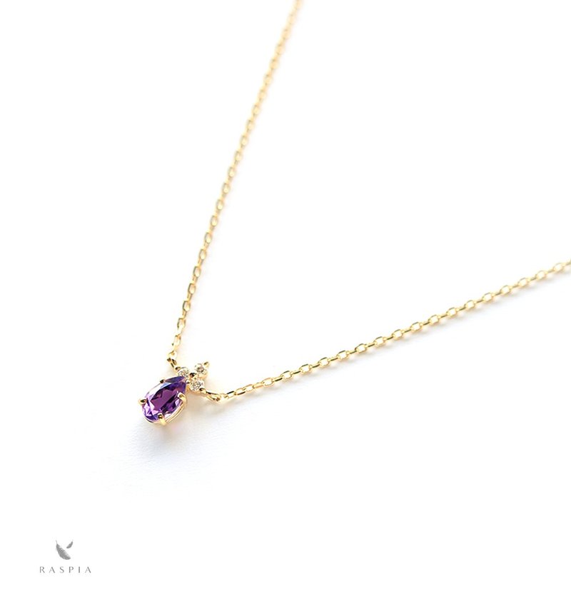 K18 アメジスト&ダイヤモンドのネックレス ~Ello Lilas~ 2月誕生石 - 項鍊 - 寶石 紫色