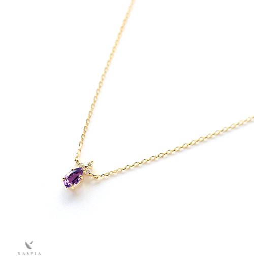 raspia K18 アメジスト&ダイヤモンドのネックレス ~Ello Lilas~ 2月誕生石