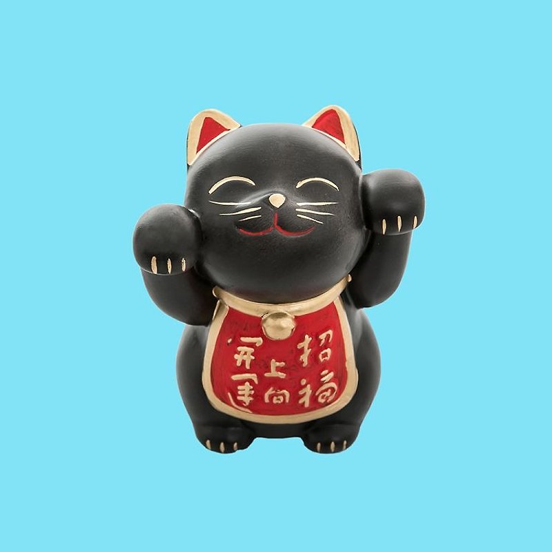 Japanese sunart gold storage box - black cat (small) - Coin Banks - Porcelain 