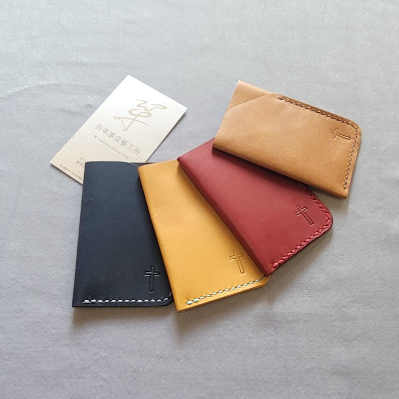 Genuine leather double-layer business card holder [Light and Salt] Be the light/Gospel Gift/Happiness Group/Multicolor - ที่ใส่บัตรคล้องคอ - หนังแท้ 