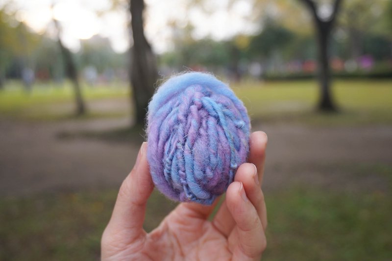  DIY手捻線球包 | 手紡線(獨角獸紫) - 編織/羊毛氈/布藝 - 羊毛 紫色