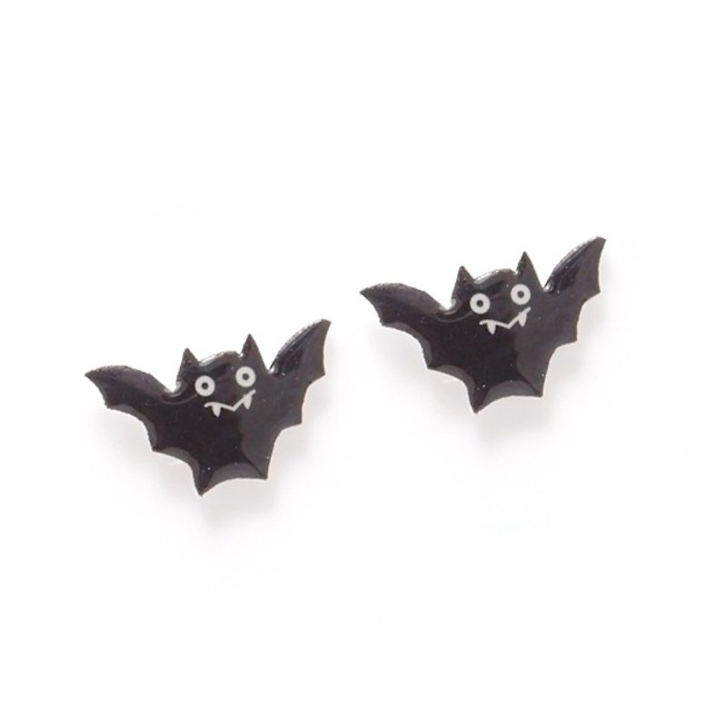Fox Garden Handmade Halloween Series: Bat Earrings/ Clip-On/Earrings Party Essentials If not specified, they will be shipped with transparent Clip-On - ต่างหู - พลาสติก 