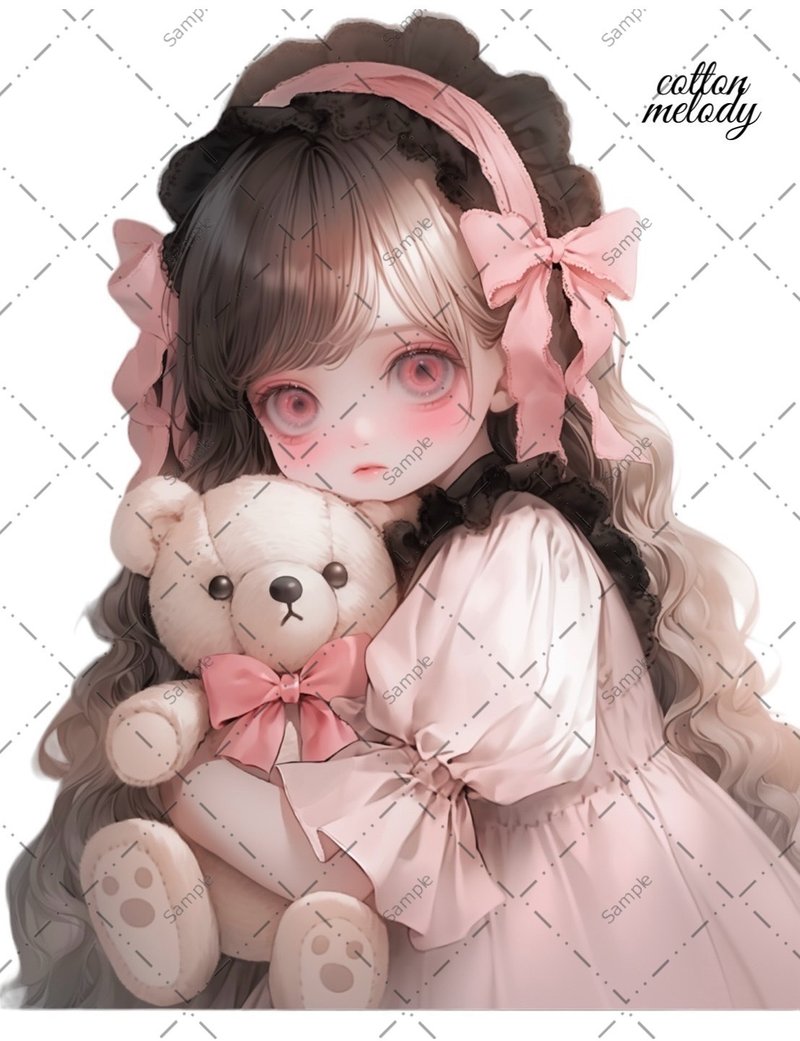 original sticker no.399 人物ステッカー オリジナルステッカー 人物ステッカー 女の子ステッカー オリジナル人物ステッカー - 貼紙 - 紙 