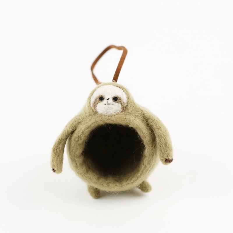 Round Sloth Storage Ball/Small Potted Plant - ตกแต่งต้นไม้ - ขนแกะ 