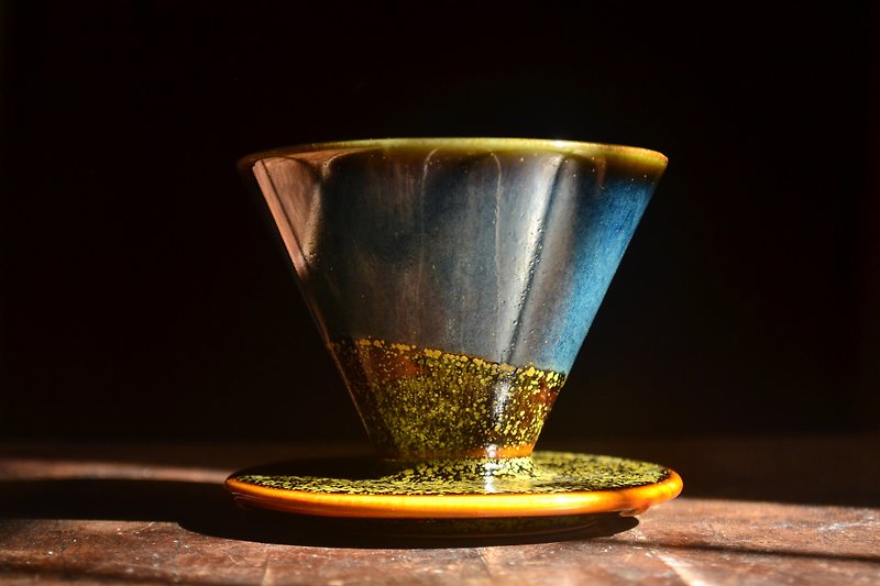 夏夜星空錐形六肋濾杯01款 手沖濾杯 咖啡濾杯 母親節 禮物 - 咖啡壺/咖啡周邊 - 陶 藍色