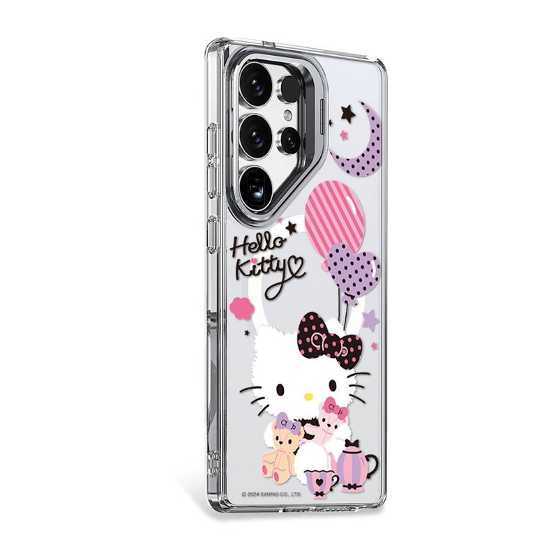 三麗鷗 Samsung S25/S24 防震雙料隱形立架磁吸手機殼-凱蒂夜未眠 - 手機殼/手機套 - 其他材質 多色