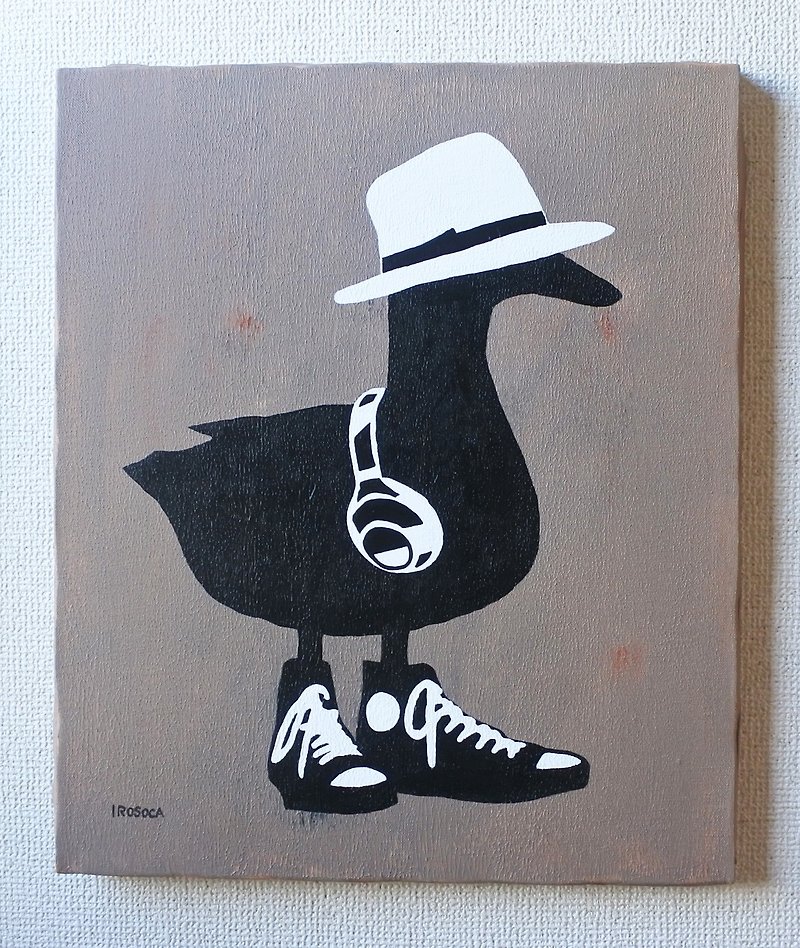 【IROSOCA】おしゃれなアヒル　キャンバス絵画　F8サイズ原画 - 掛牆畫/海報 - 其他材質 黑色