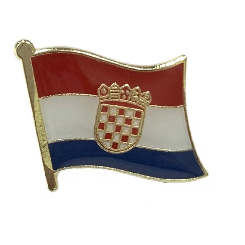 Croatia Croatia flag national flag badge metal chest emblem national emblem badge commemorative brooch country - เข็มกลัด - วัสดุอื่นๆ หลากหลายสี