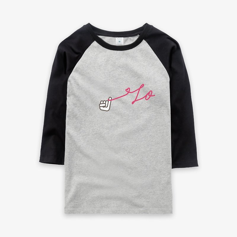 Our Love Line-LO (A couple) - Neutral Seven-Sleeve T-shirt - เสื้อฮู้ด - ผ้าฝ้าย/ผ้าลินิน หลากหลายสี