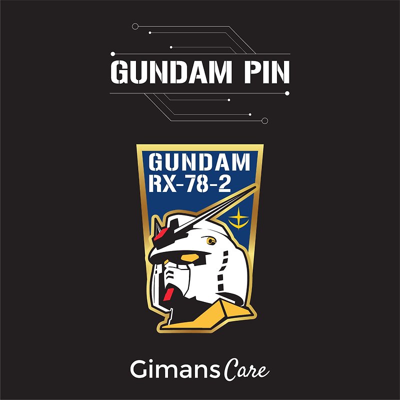 Mobile Suit Gundam Metal Badge Series RX-78-2 Gundam - Badges & Pins - Other Metals 