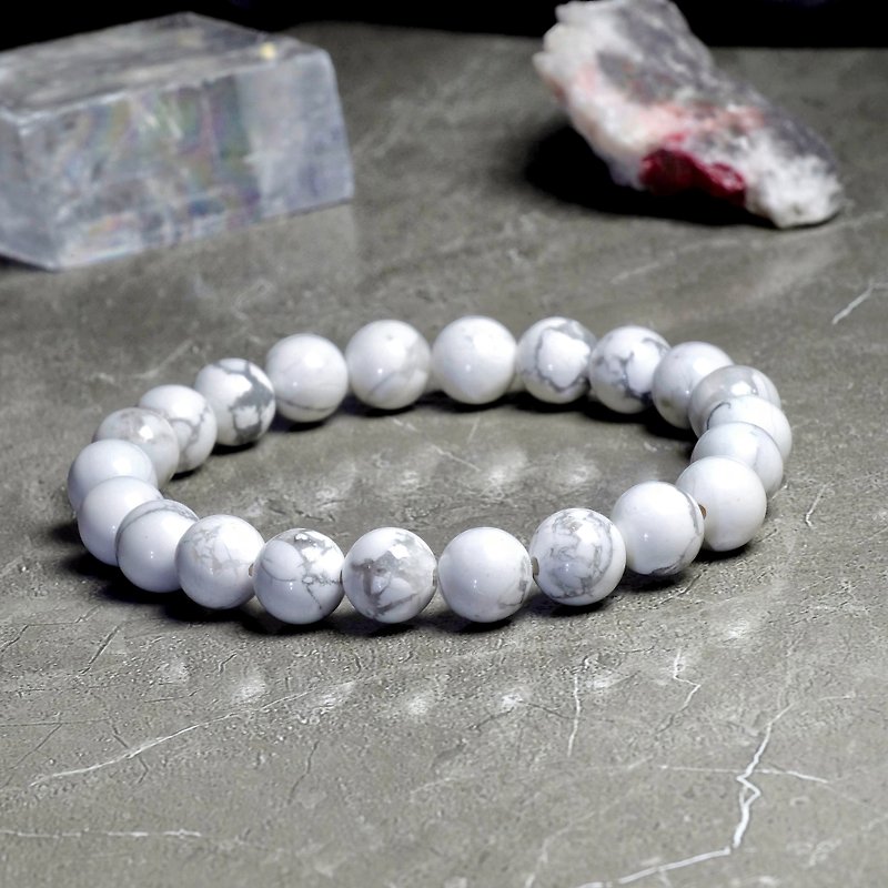 American White Turquoise Raw Mineral Undyed Natural Crystal Bracelet - Bracelets - Crystal White