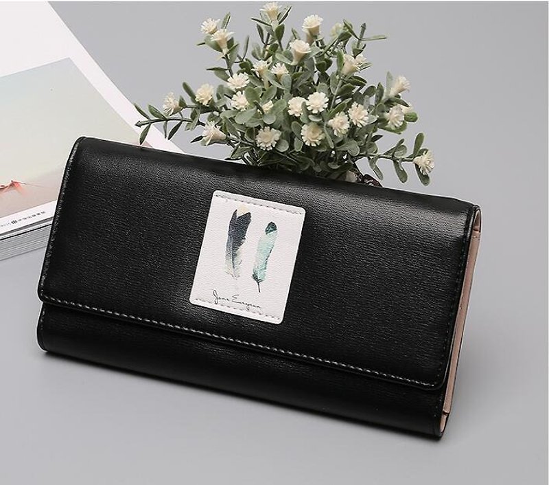 [limited time discount] small fresh girl large-capacity wallet / long clip / wallet / cell phone bag / black - Clutch Bags - Other Materials Black