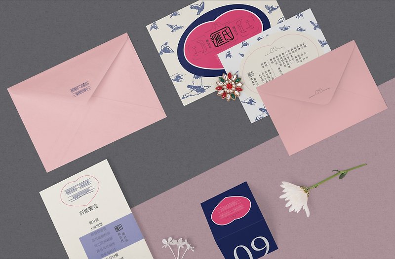 | Yanzi Flying Banquet | Yanyan Visual Design | Invitation Menu Table Number Customized Surname Set - อื่นๆ - กระดาษ 