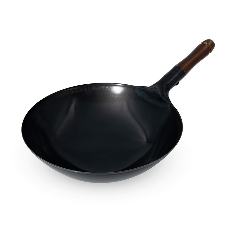 Japan Yansanjo iron flow professional iron pot series wooden handle Beijing pot 30cm - เครื่องครัว - โลหะ 