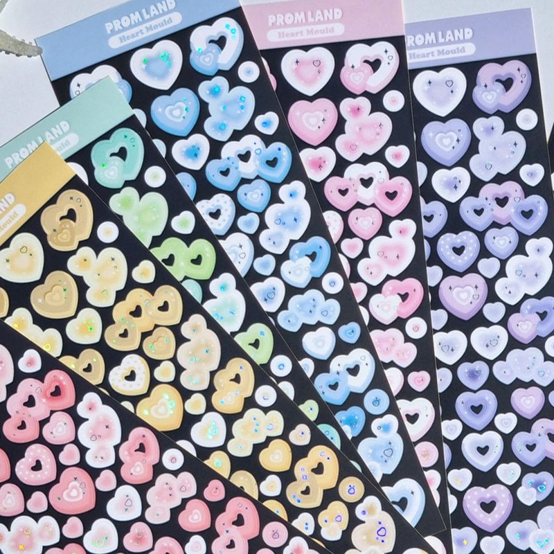 Heart Mold Deco korea stickers pack - 貼紙 - 其他材質 多色