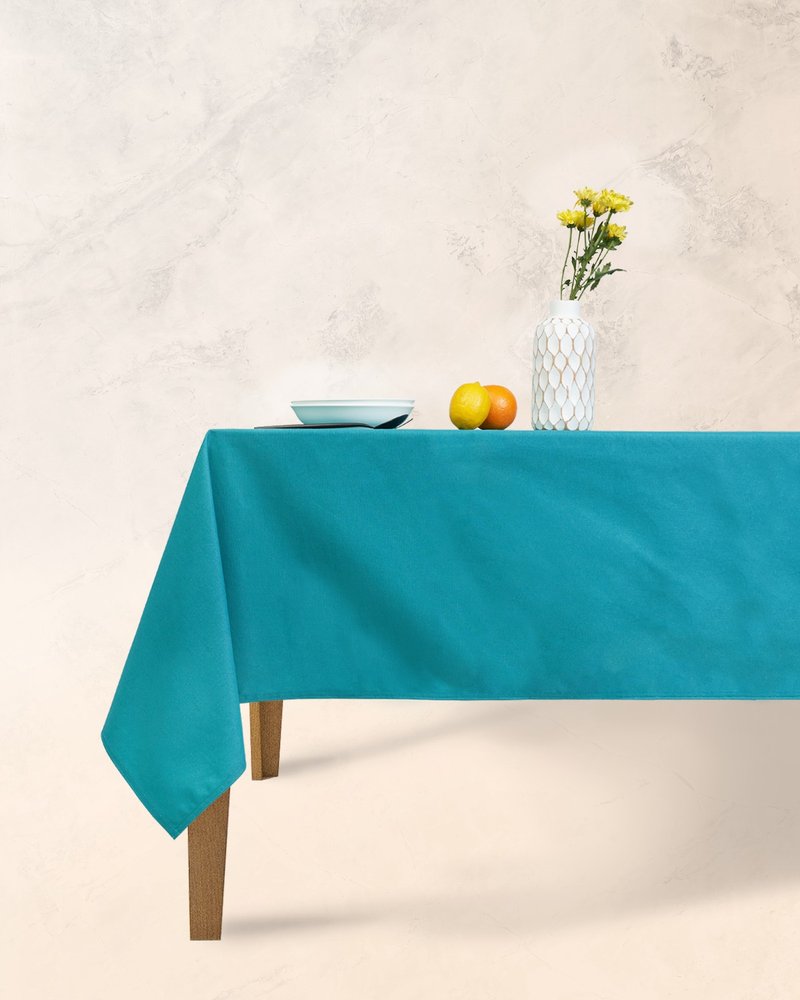 Han&Co. Table Cloth – Beige Teal | Beige Teal HCTBC03 桌布 - 餐桌/書桌 - 棉．麻 藍色