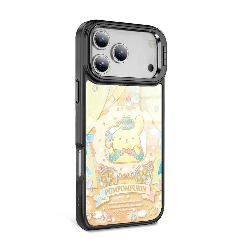 iPhone全系列軍規防摔合金框隱形立架鏡面磁吸殼-馬車布丁狗-黑框 - 手機殼/手機套 - 其他材質 多色
