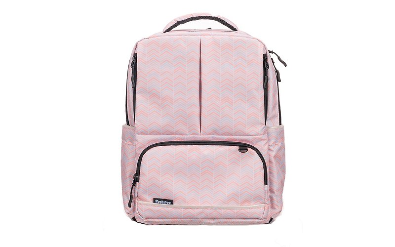 Rocketee spine bag (sweet orange stripes) - Backpacks - Polyester Pink