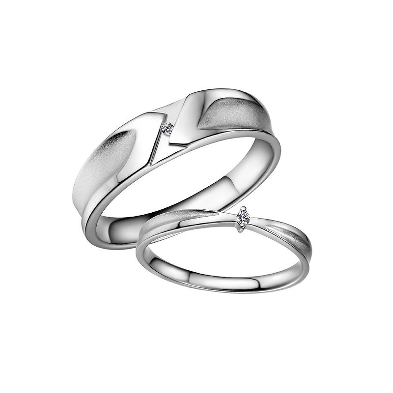 Diamond 316L Stainless Steel Ring Casting Jewelry for Couple - Couples' Rings - Diamond Silver