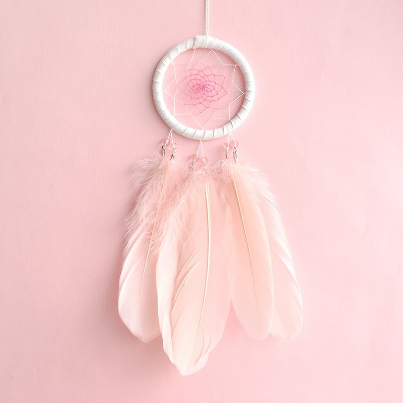 粉雪 - 捕夢網成品 - 櫻花粉紅 -  情人節、交換禮物 - 擺飾/家飾品 - 其他材質 粉紅色