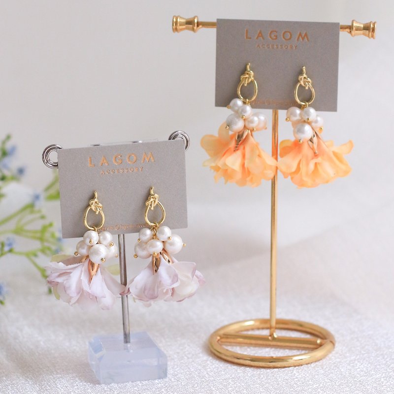 Floral Earrings - Earrings & Clip-ons - Crystal Pink