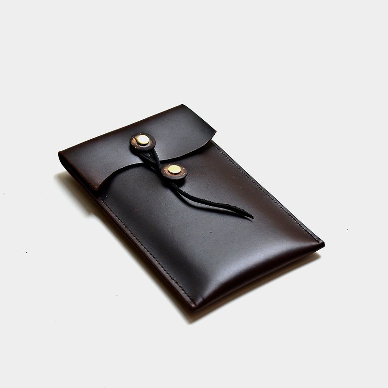 【MR.P confidential file】 leather mobile phone bag can put mobile phone iPHONE6,6s, 7 guest carved letter when the gift father section Father's Day - Phone Cases - Genuine Leather Brown