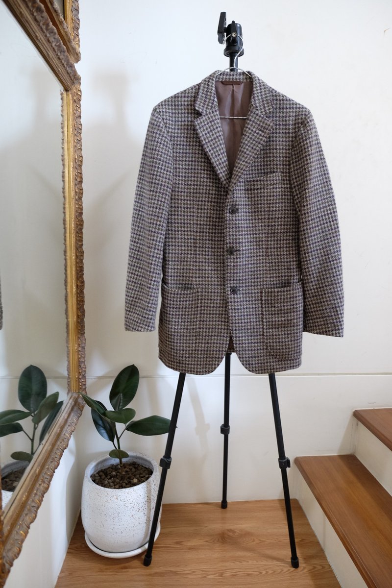 Vintage Harris Tweed Handwoven Men's Blazer Jackets - 男西裝外套 - 羊毛 