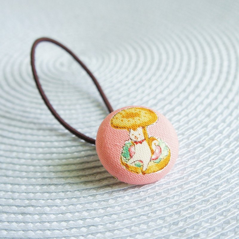 Lovely [Squirrel Hamburger Buckle Elastic Hair Strand] Pink (1) - Hair Accessories - Cotton & Hemp Pink