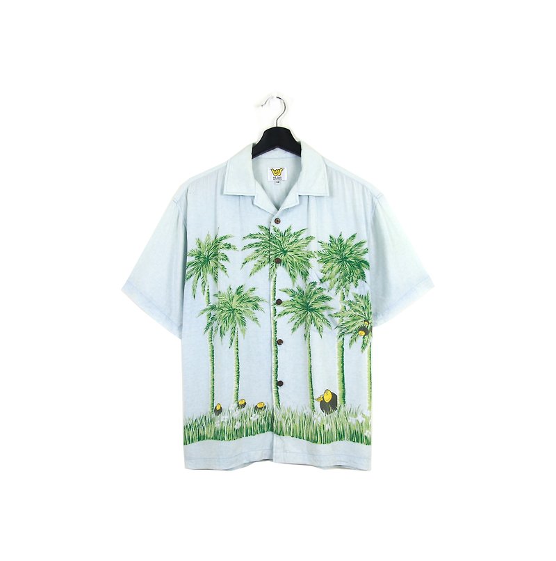 Back to Green:: 椰子林小精靈  //男女皆可穿// vintage Hawaii Shirts (H-44) - 男裝 恤衫 - 聚酯纖維 