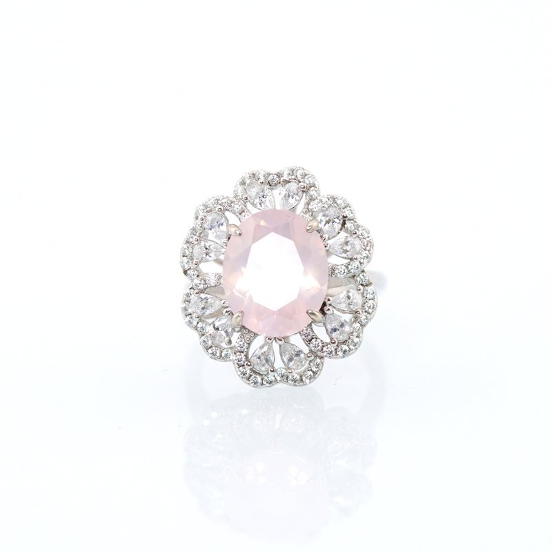 PolyGram Jewelry-Natural Pink Crystal Ring - General Rings - Crystal 