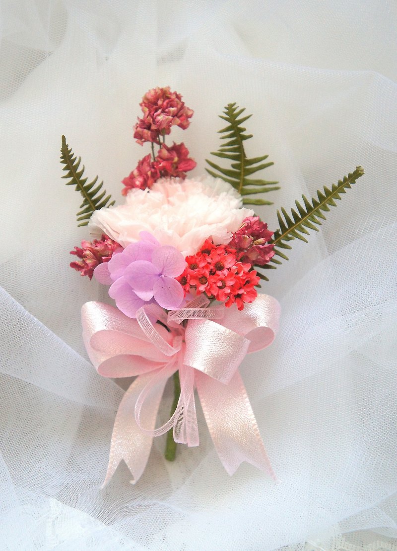 Handmade powder erotic fans do not withered flower brooch (Mother's Day main wedding brooch photo props wedding flower decoration) - Brooches - Plants & Flowers Pink