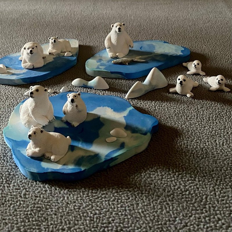 [Healing small objects] The tip of the iceberg of polar bears and seals I Diffuser Stone decoration - Items for Display - Other Materials Multicolor