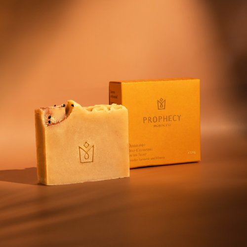 ─ Prophecy Morocco 鉑翡斯 ─ 西班牙頂級油保養專家 收斂細緻─【鉑翡斯】晶鑽金燦薑黃蜂蜜極緻潔顏皂 120g 手工皂