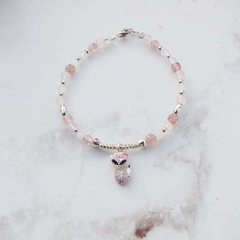 [Crystal Bracelet] Shining Fox | Rose Quartz x Amethyst Peach Blossom Noble Bracelet | - สร้อยข้อมือ - คริสตัล สึชมพู