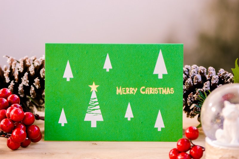 メリークリスマスシードペーパークリスマスカード（クリスマスツリー） - カード・はがき - 紙 