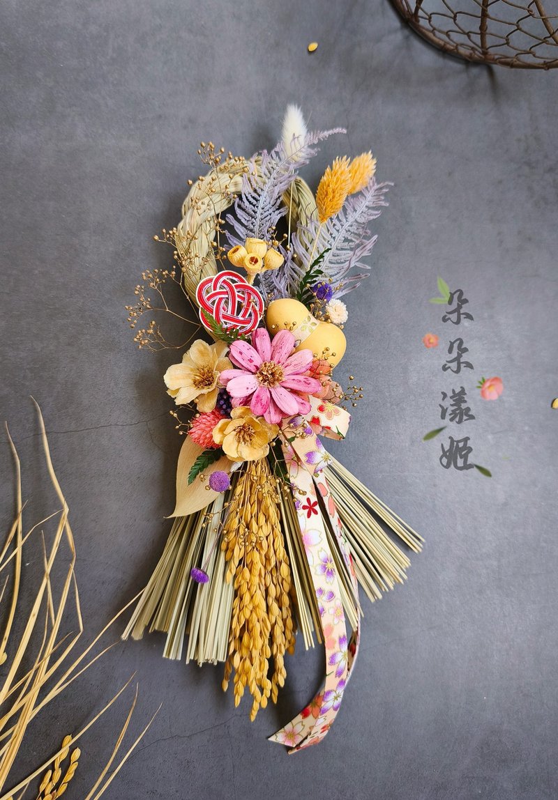 新春祈福注連繩葫蘆水引平梅永生花注開幕誌慶新居落成春節掛 - 壁貼/牆壁裝飾 - 植物．花 橘色