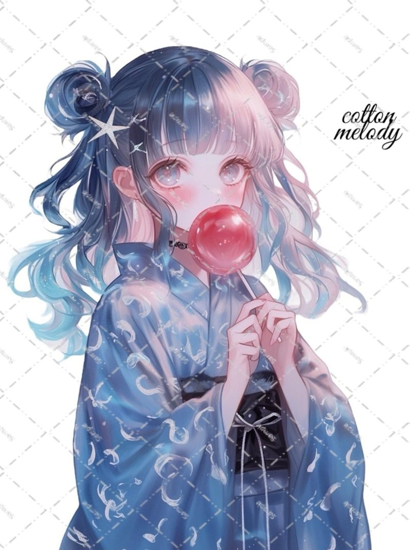 original sticker no.2141 人物ステッカー オリジナルステッカー オリジナル人物ステッカー 装飾ステッカー cotton melody - 貼紙 - 紙 