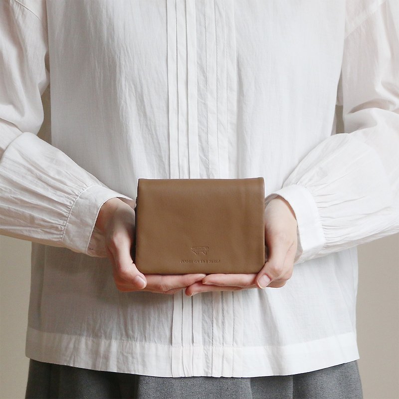 pinsel wallet : brown - กระเป๋าสตางค์ - หนังแท้ สีนำ้ตาล